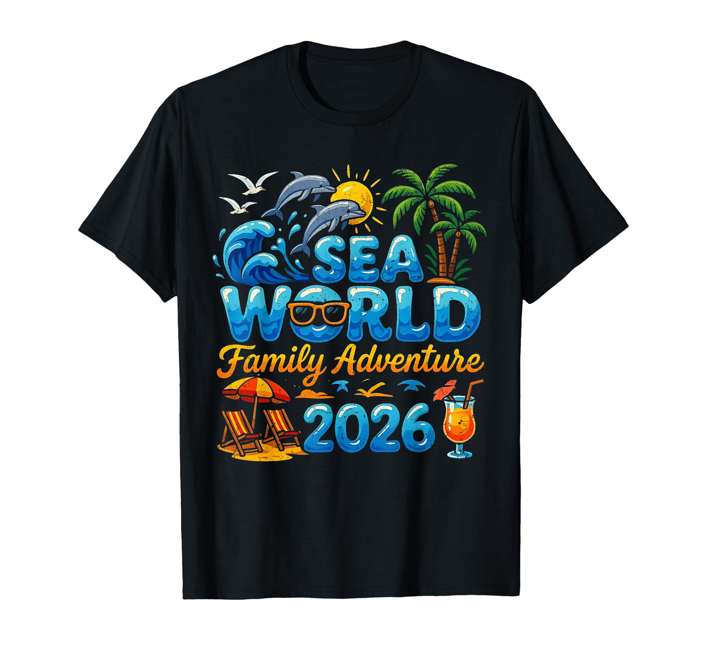 Sea World Family Adventure 2026 Beach Design T-Shirt