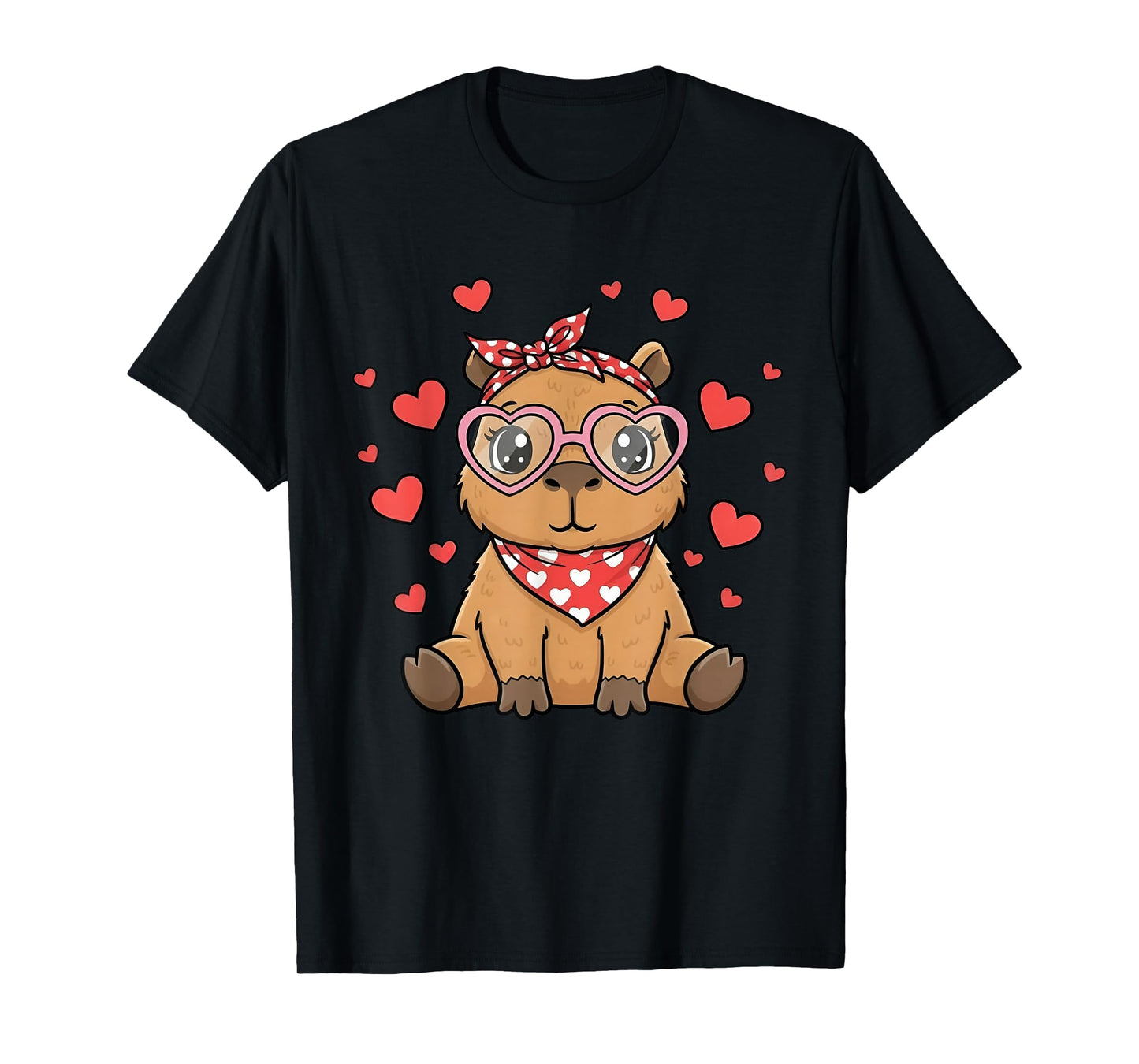 Capybara Valentines Day Girl Hearts Valentine Capybara Women T-Shirt