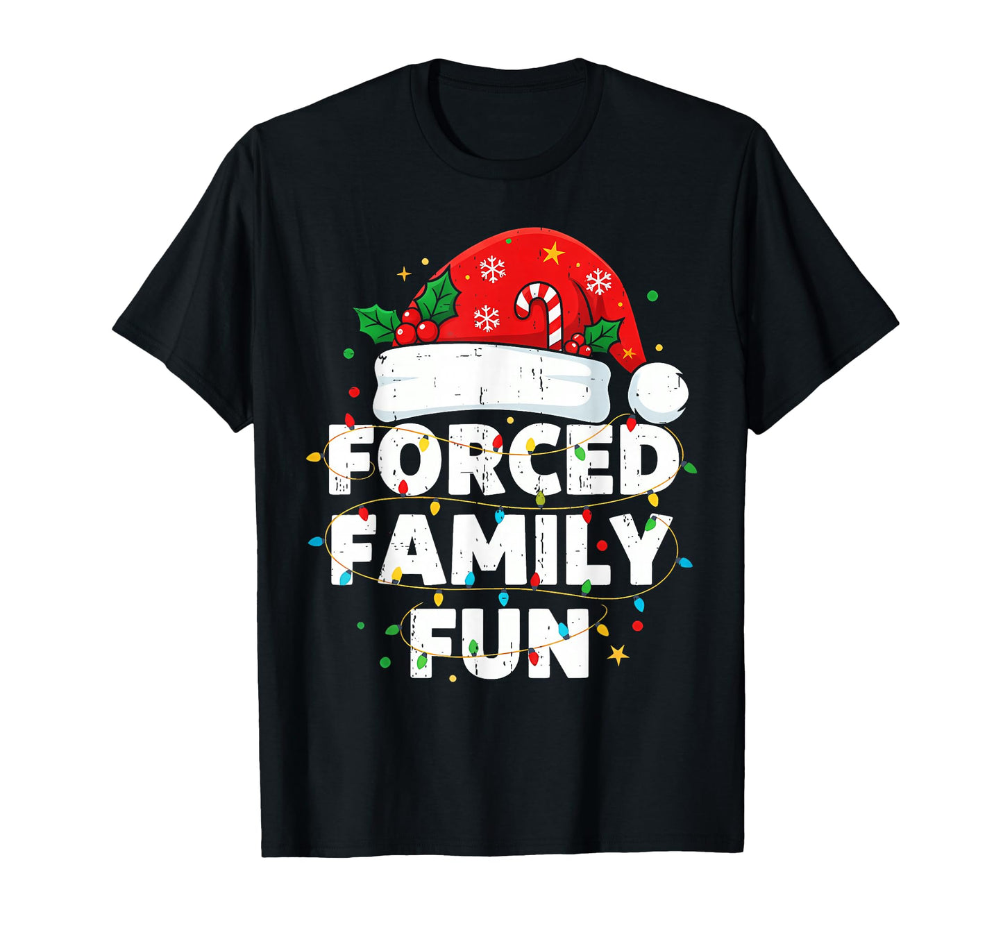 Funny Forced Family Christmas Shirt Funny Xmas Men Women T-Shirt