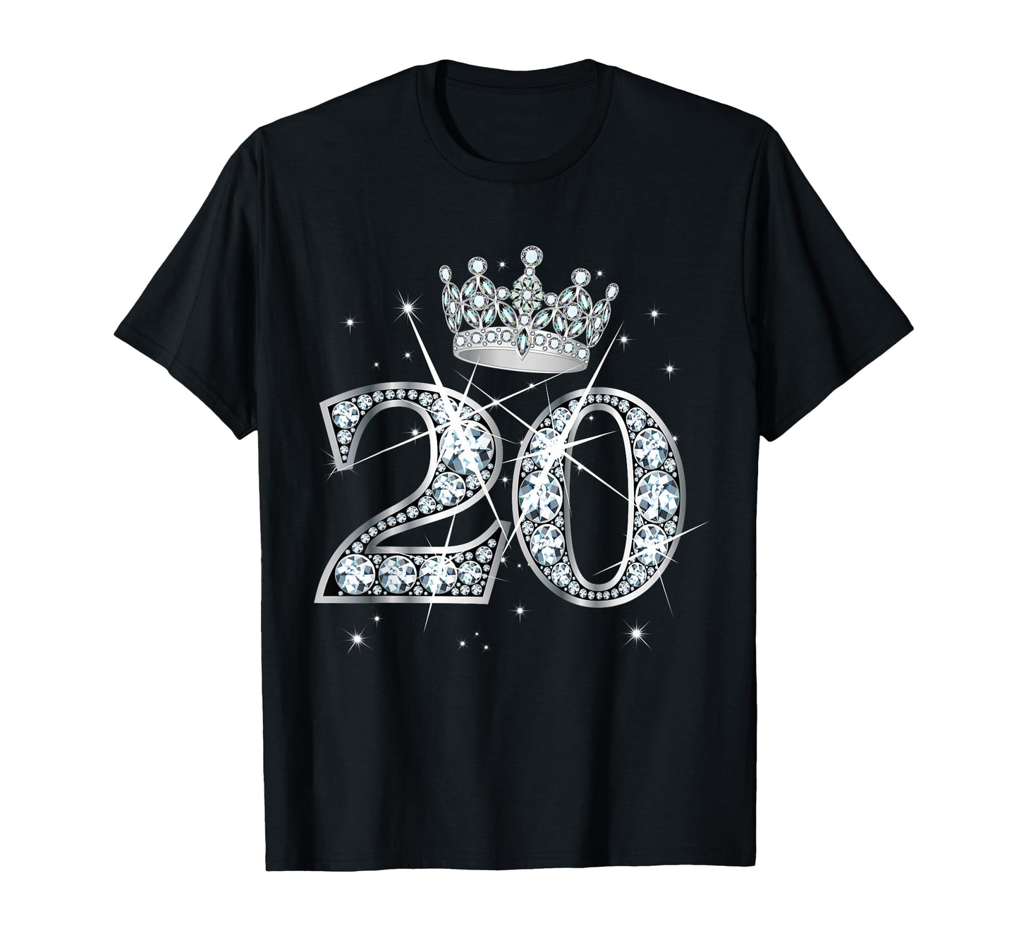 20th Birthday Queen Women Girls 20 Years Old Diamond Crown T-Shirt
