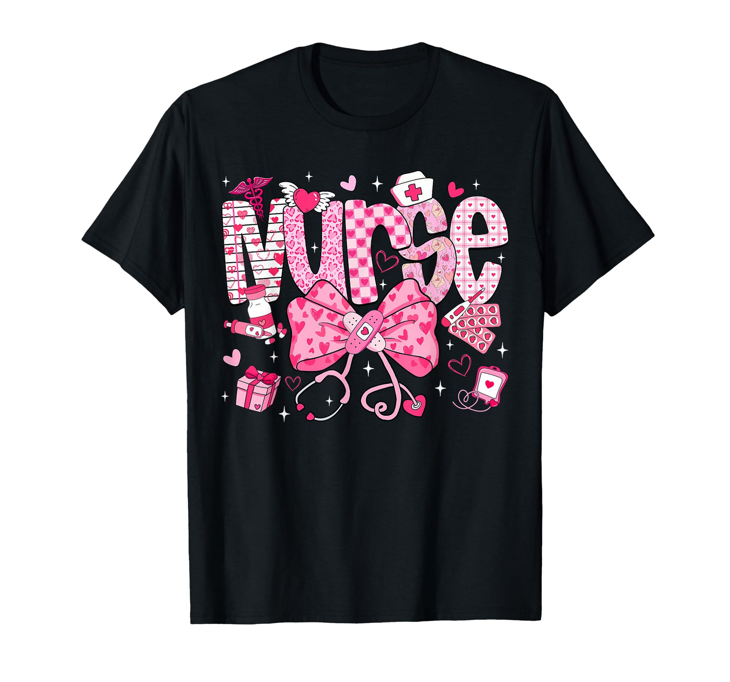 Nurse Valentine's Day Heart Stethoscope ER ICU NICU RN Nurse T-Shirt