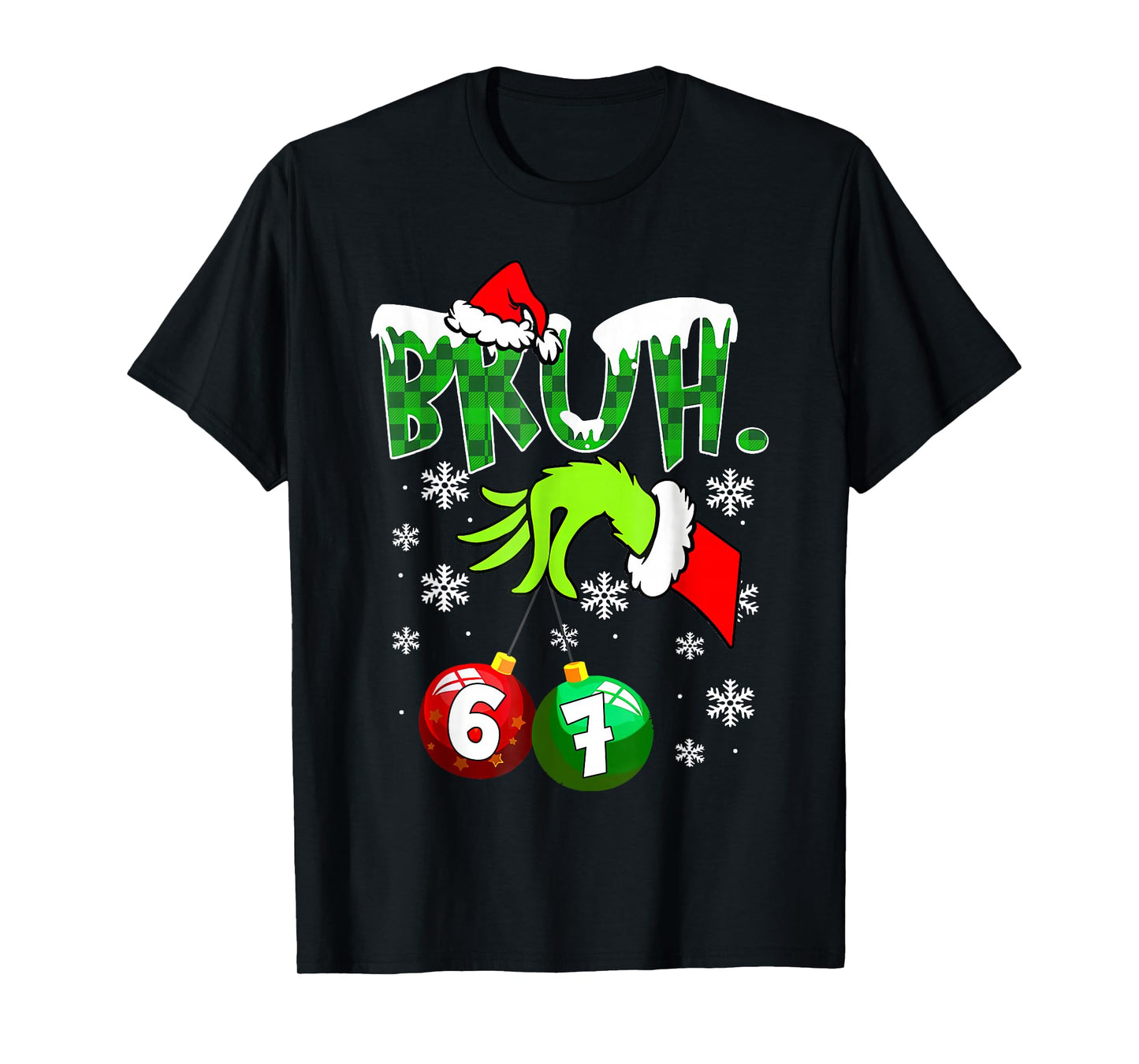 Funny Meme Bruh 6-7 Matching Family Christmas Six Seven T-Shirt