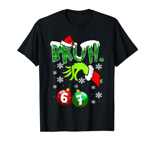 Funny Meme Bruh 6-7 Matching Family Christmas Six Seven T-Shirt