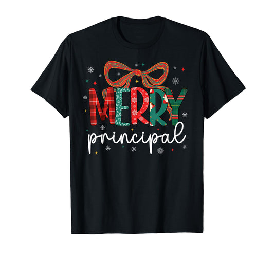 Merry Principal Christmas School Principal Xmas Party Preppy T-Shirt