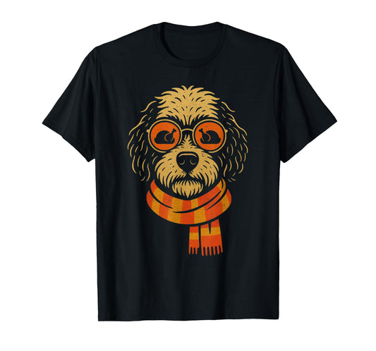 Funny Bernedoodle Thanksgiving Dog Turkey Glasses Fall Scarf T-Shirt
