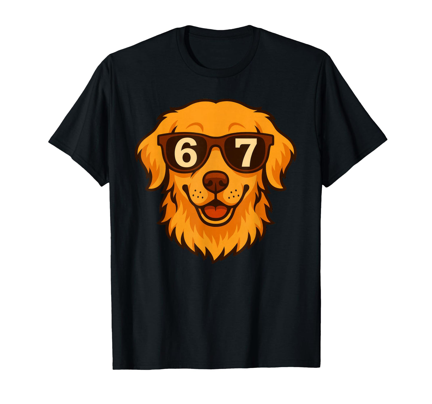 Funny Golden Retriever Dog Sunglasses 67 Six Seven Meme T-Shirt