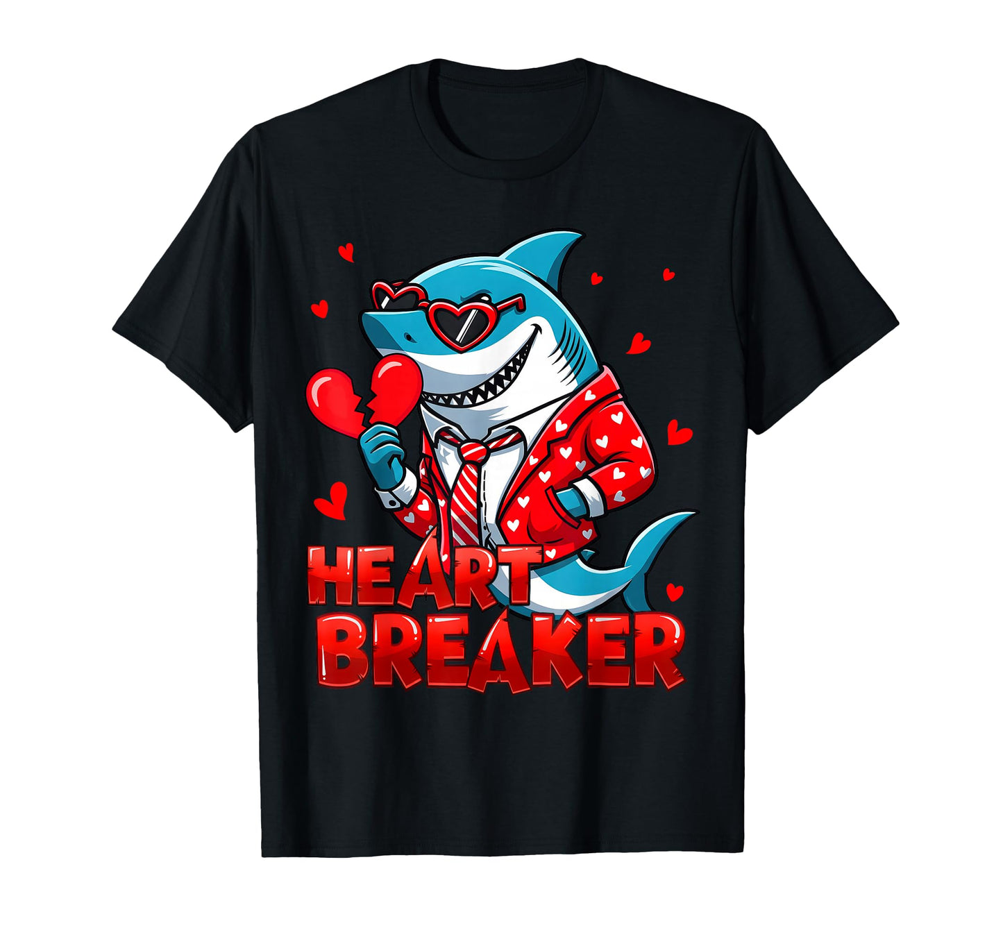 Heart Breaker Shark Valentine Outfit Men Women Kid T-Shirt