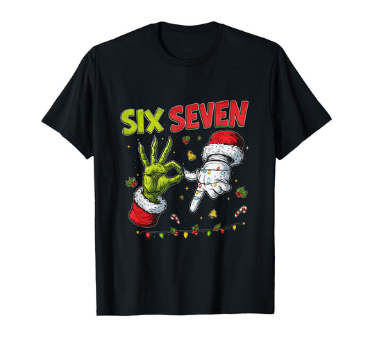 Funny Mean Guy Christmas Viral 6 7 Trending Six Seven Meme T-Shirt