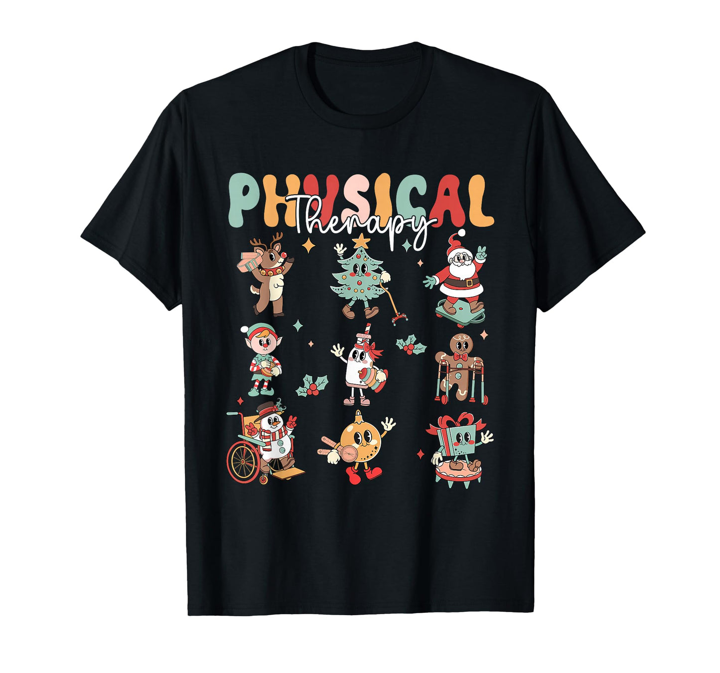 Gingerbread Physical Therapy Pt Physical Therapist Christmas T-Shirt