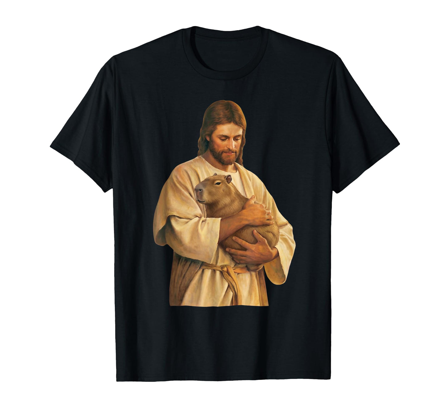 Jesus Loves Capybara Funny Jesus Holding Capybara T-Shirt