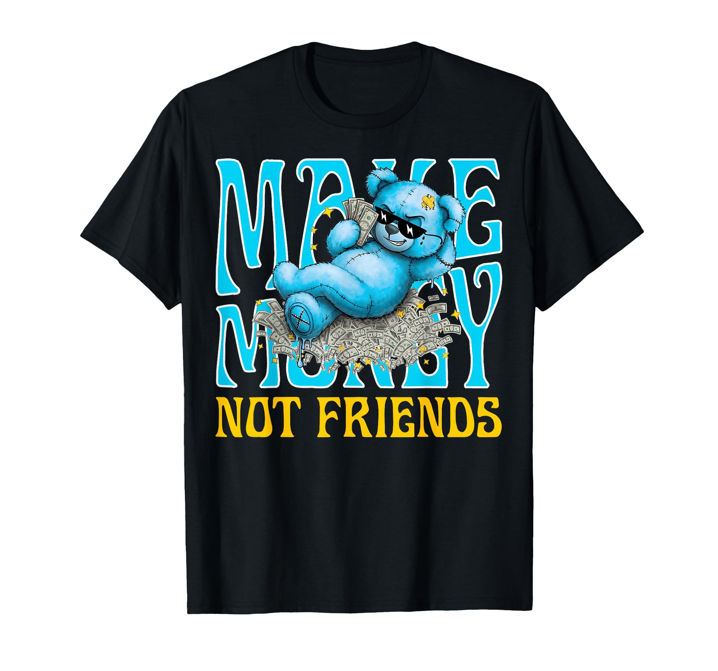 Streetwear Retro Matching Gamma Blue Funny Make Money T-Shirt