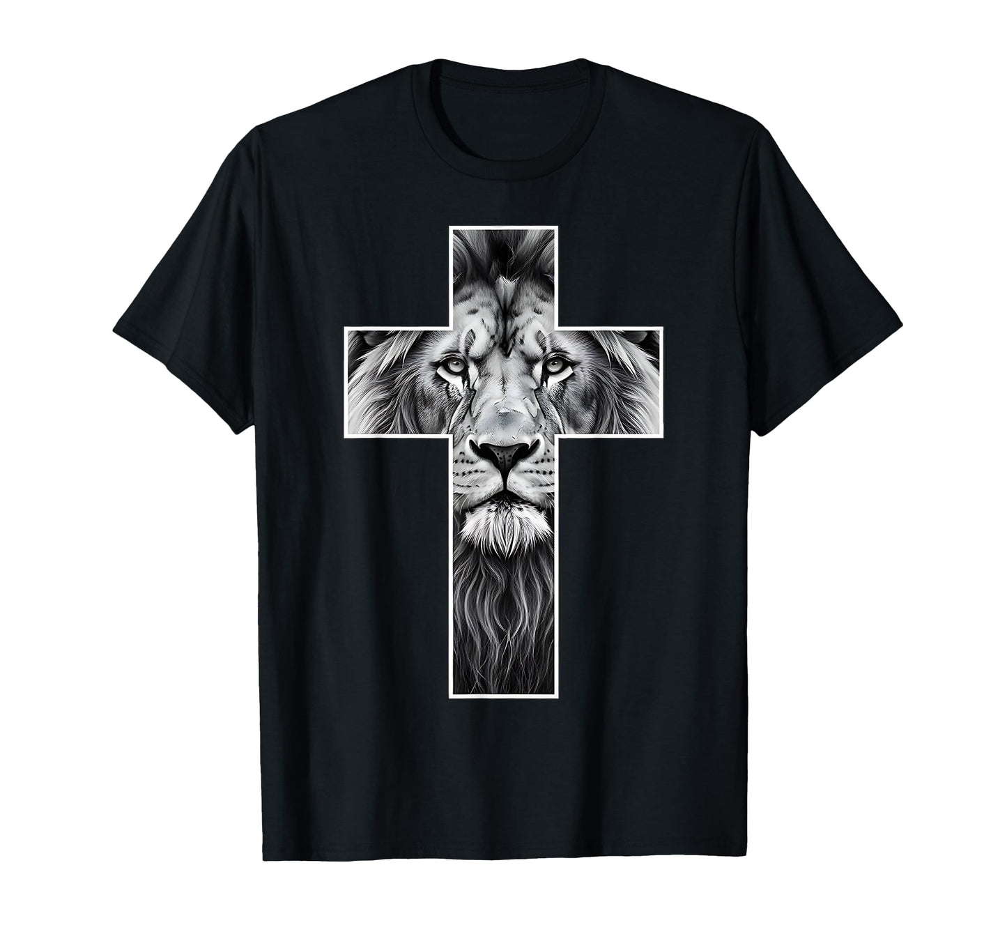 Lion of Judah Cross Christian Strength Powerful Symbol T-Shirt