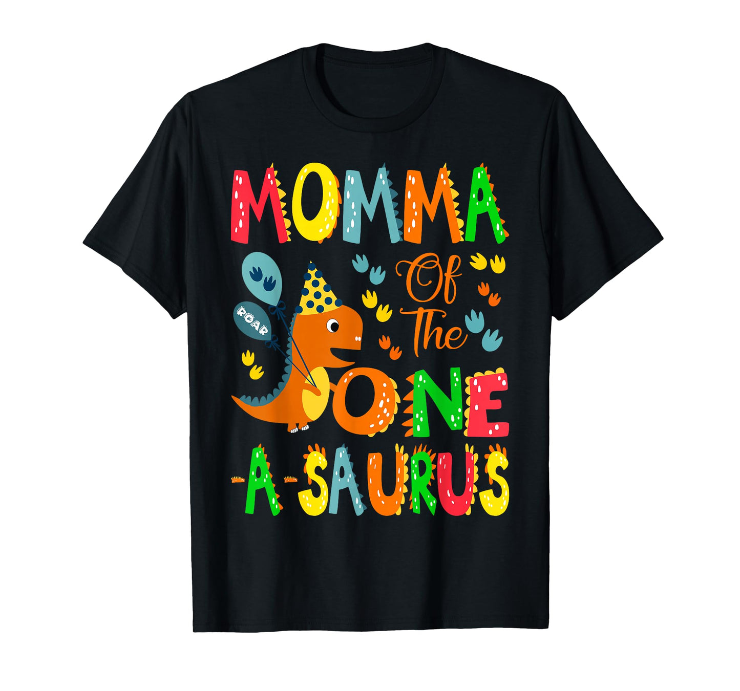 Momma of The One-A-Saurus 1st Birthday Boy Dinosaur Lover T-Shirt