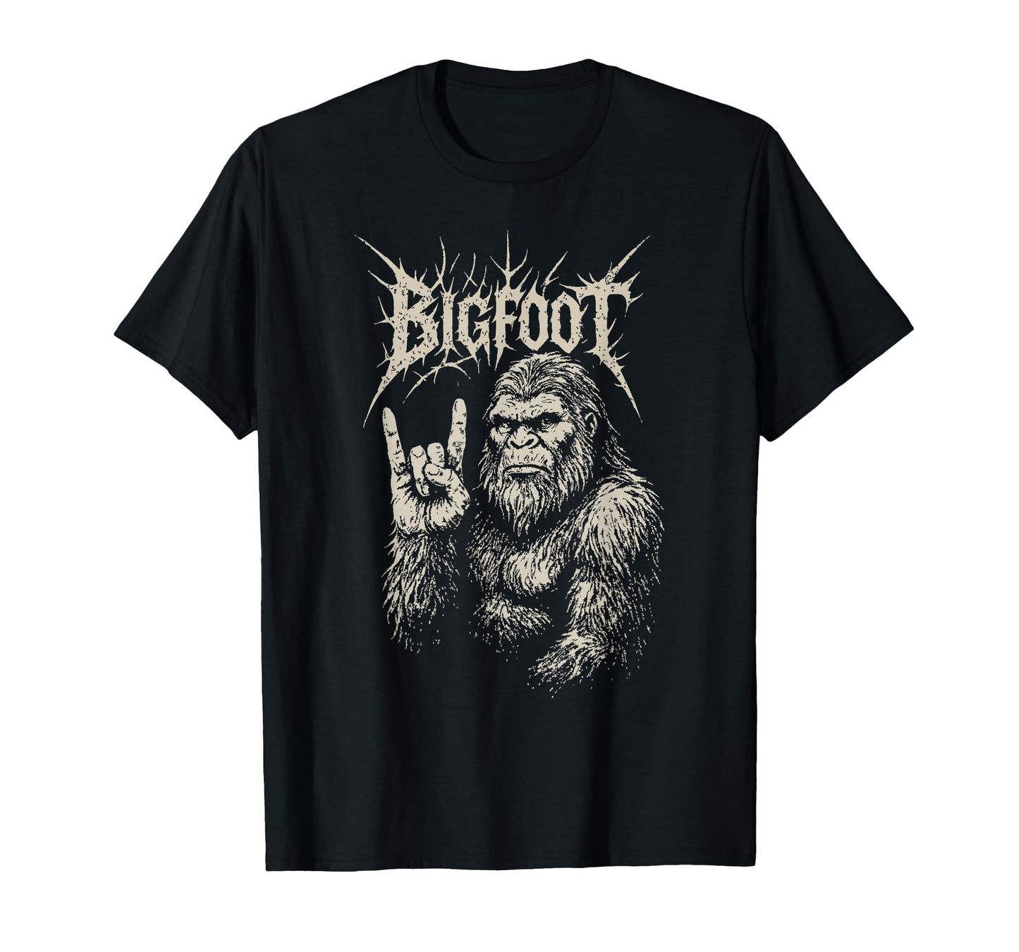 Rock Band Bigfoot Funny Sasquatch Heavy Metal Music Cryptid T-Shirt