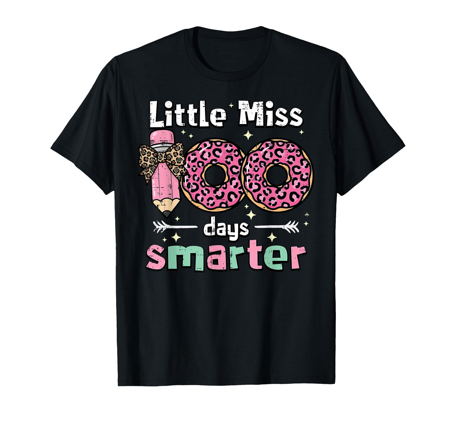 Little Miss 100 Days Smarter 100th Day of School Girls Kids T-Shirt