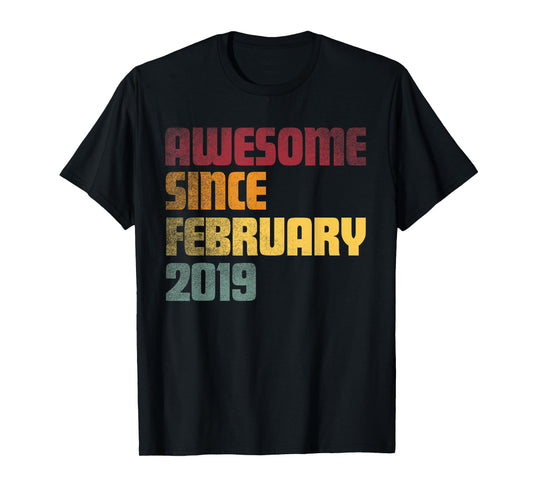 Awesome Since February 2019 7th Birthday - Vintage T-Shirt
