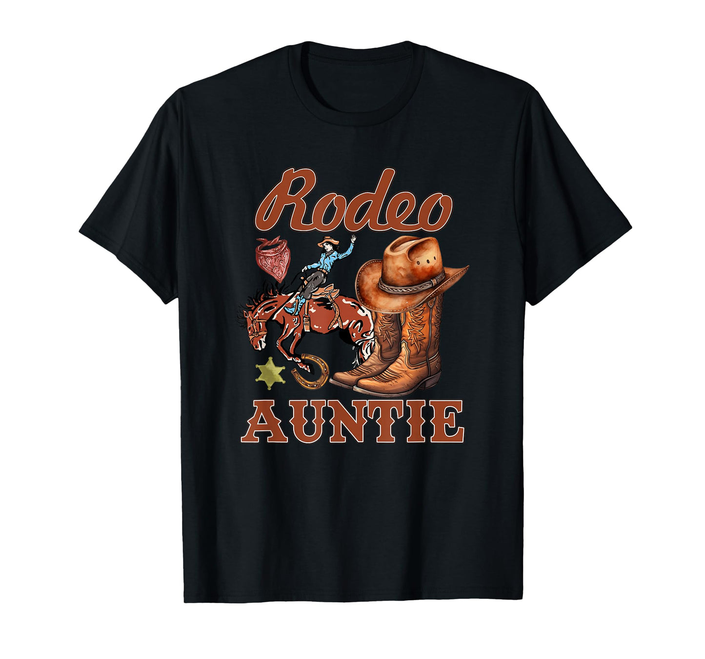 Rodeo Auntie Cowboy Cowgirl Birthday Matching Family T-Shirt