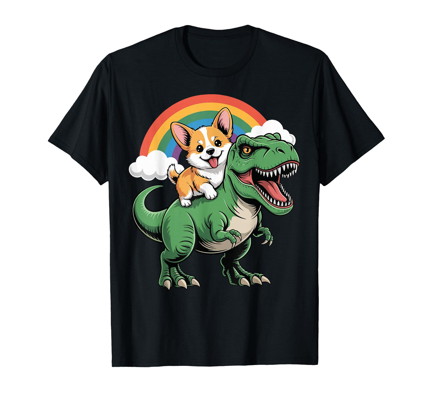 Corgi Riding T-Rex T-Shirt