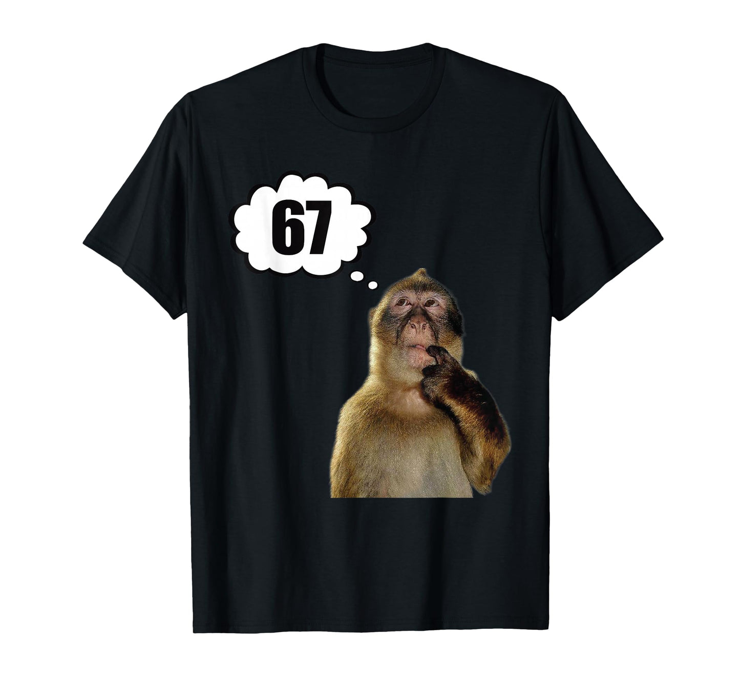 Funny Thinking Monkey Meme Six Seven 6 7 Meme T-Shirt