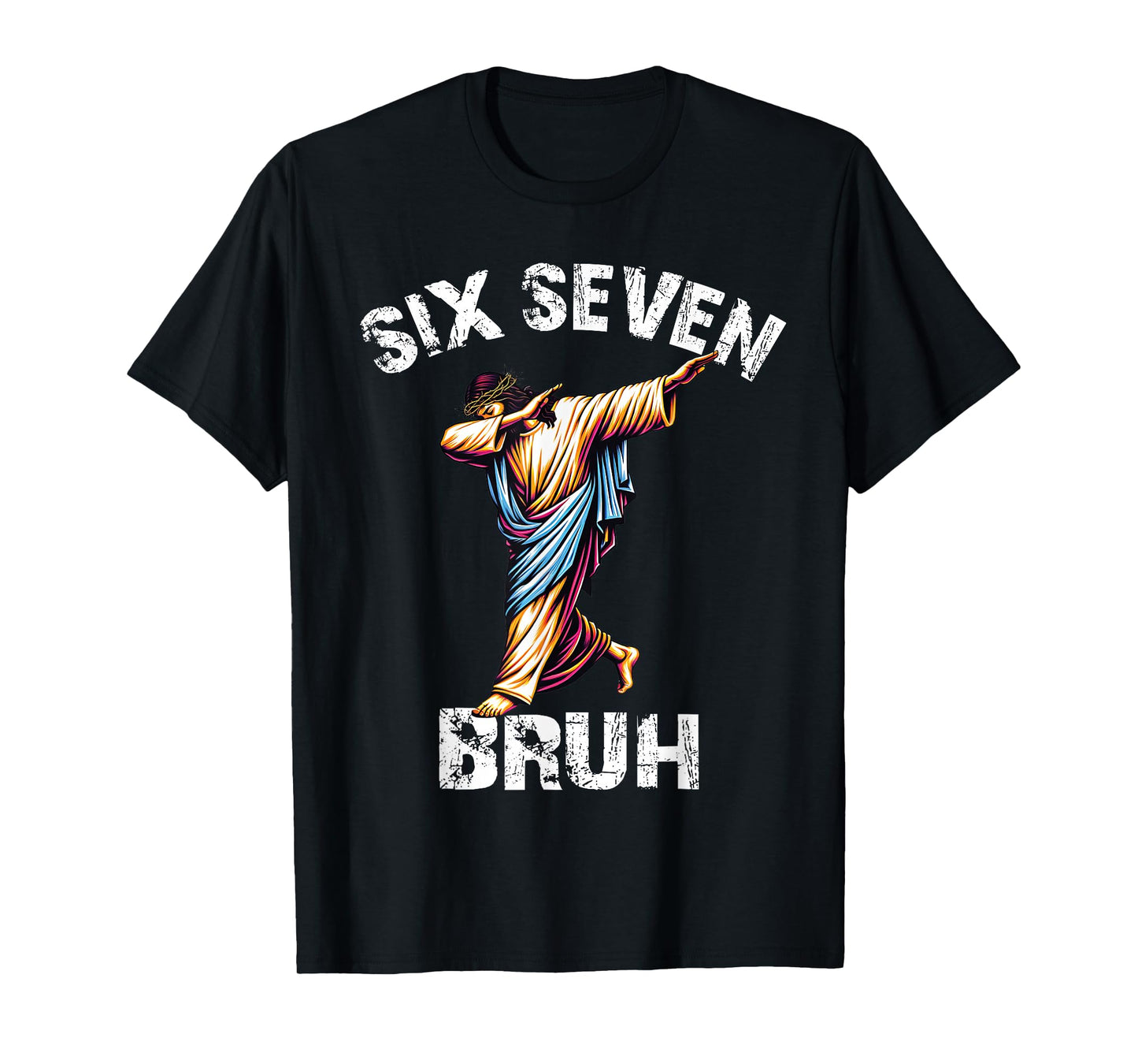 Six Seven Jesus Dabbing Christmas 6 7 Meme 67 Kids Boys Men T-Shirt