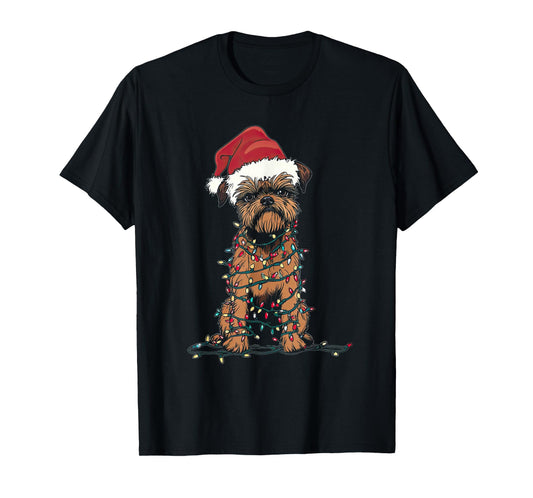 Funny Brussels Griffon Christmas Graphics Dog Lights Lover T-Shirt