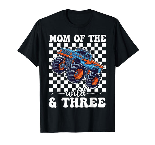 3rd Birthday Monster Truck Young Wild and Three 3 Year Old T-Shirt