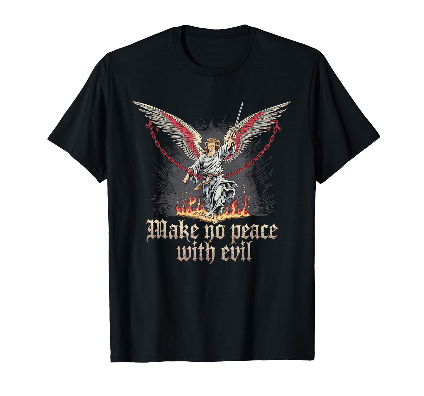 Make No Peace with Evil Tshirt Archangel Michael Jesus God T-Shirt