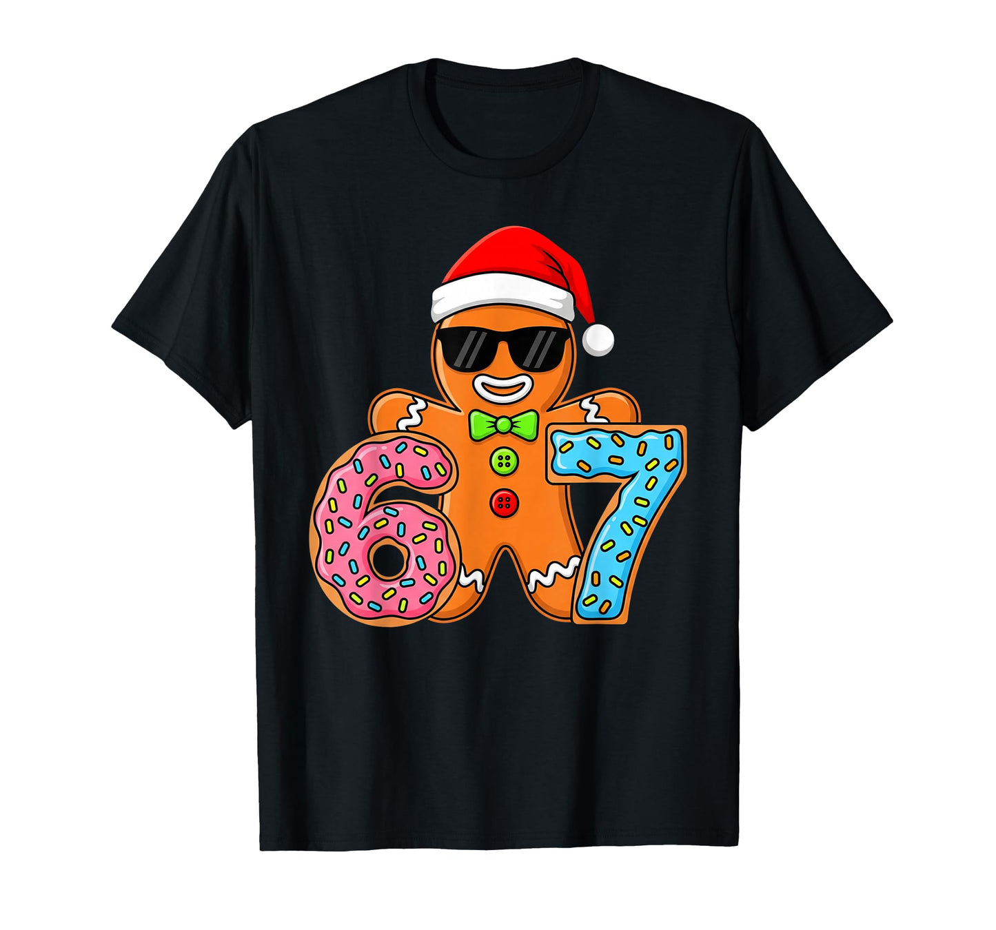Funny Gingerbread Six Seven 67 Ice Cream Drip Christmas Boys T-Shirt