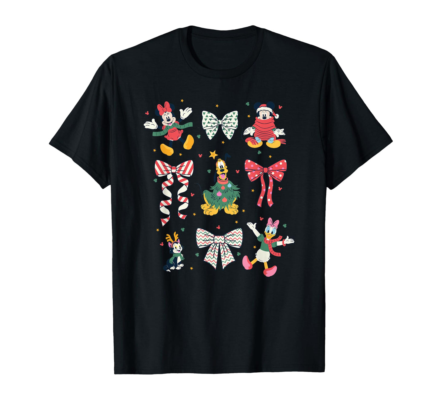 Disney Mickey and Friends Christmas Bows and Pals Collage T-Shirt