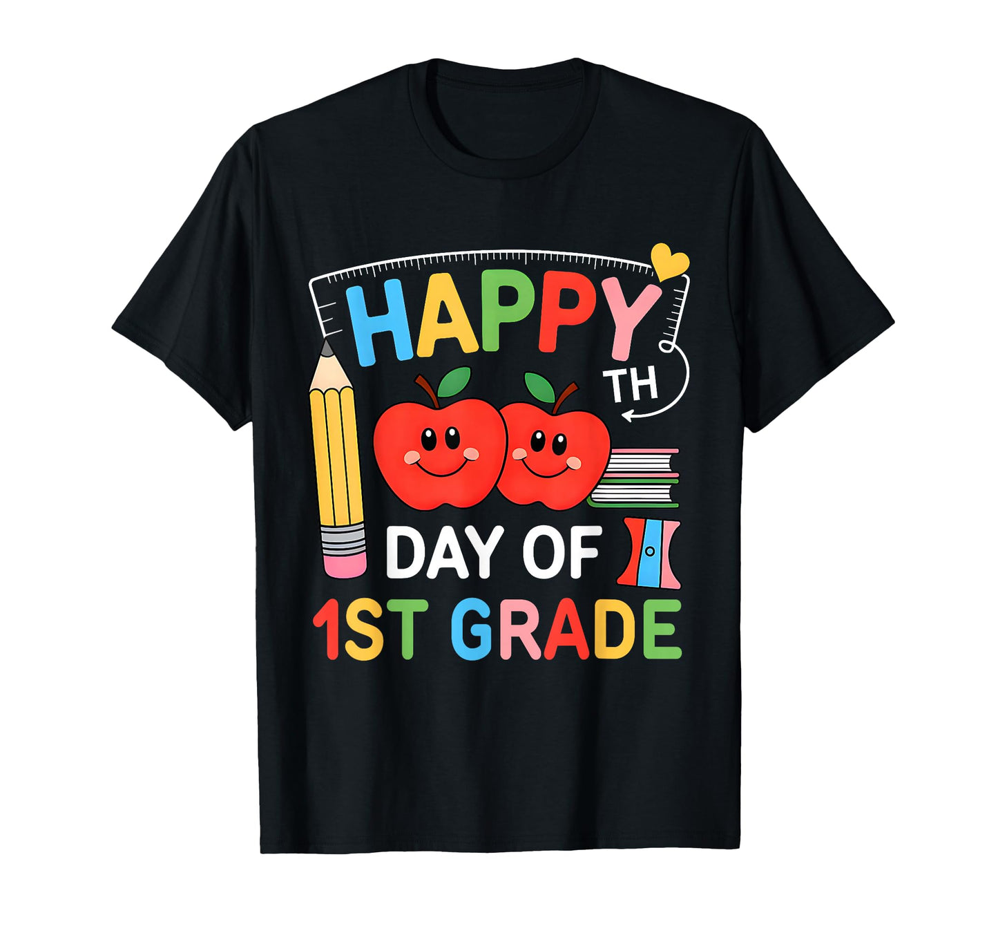 Happy 100th Day of 1st Grade 100 Days Smarter Boys Girls Kid T-Shirt