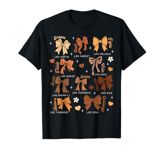 Celebrating Black History with Educated Leader Coquette Bow T-Shirt