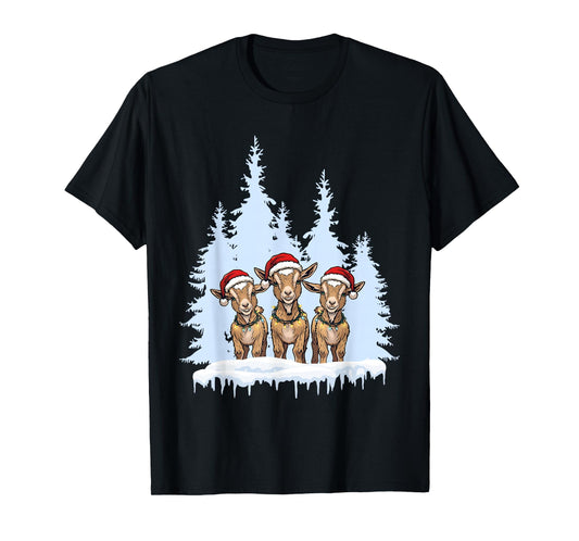Mini Goat Christmas Design Nigerian Dwarf Goats Christmas T-Shirt