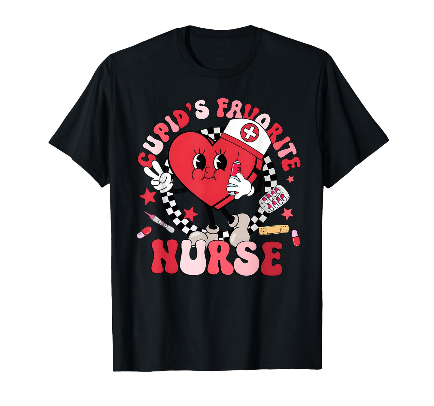 Valentine Cupid's Favorite Nurse Heart Cupid Girl Women T-Shirt