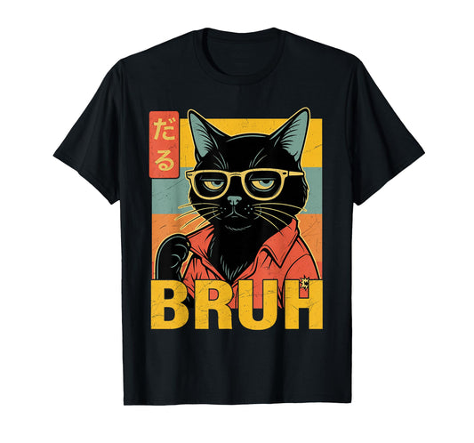 Funny Cat Bruh Teen Boys Girls Men Women Meme Japanese Anime T-Shirt
