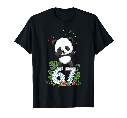 Six Seven Meme Dabbing Baby Panda 67 Funny Gen Z Apha T-Shirt
