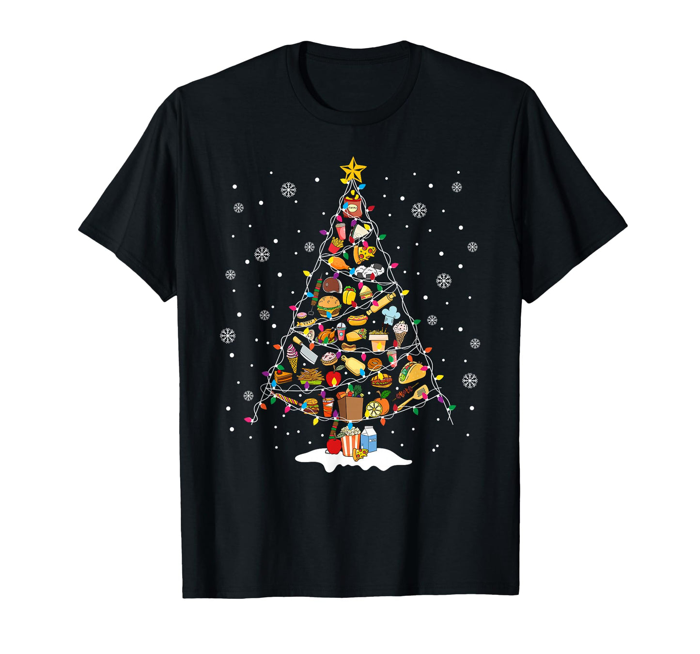 Merry Christmas Cafeteria Crew Lunch Lady Christmas Tree T-Shirt