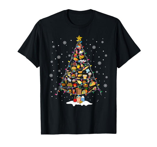 Merry Christmas Cafeteria Crew Lunch Lady Christmas Tree T-Shirt