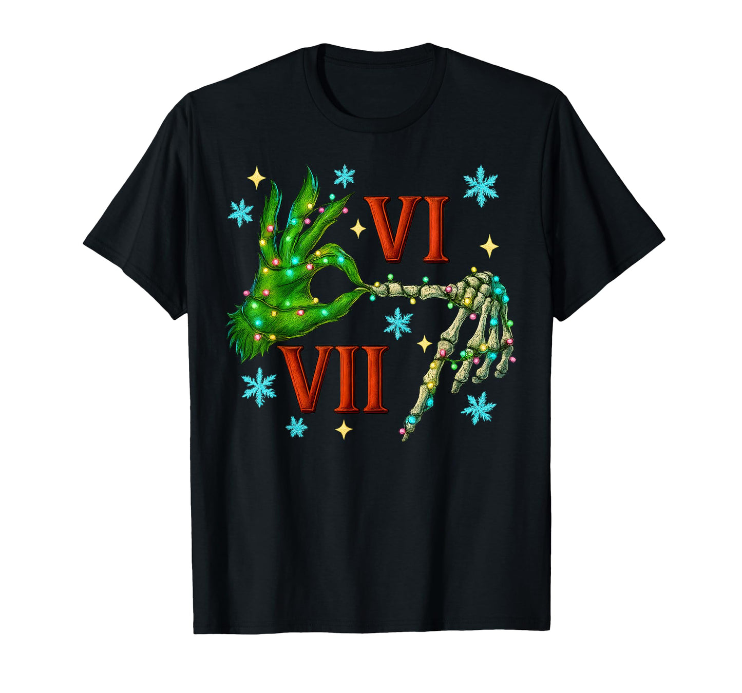 6 7 Six Seven Meme Christmas Hand Gen Z Alpha Xmas Boys T-Shirt