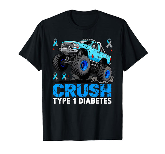 Crush Type 1 Diabetes Awareness Truck T1D Toddler Boys Kids T-Shirt