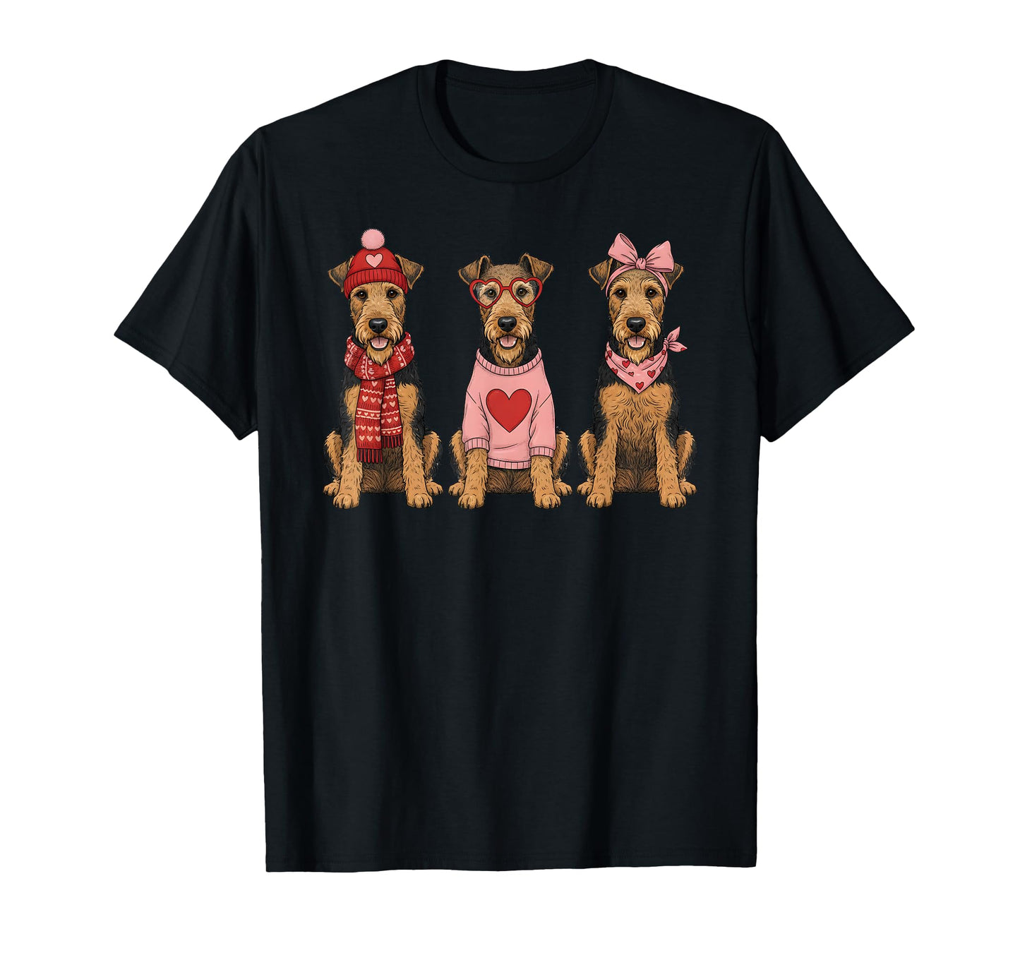 Cute Airedale Terrier Valentine Dog T-Shirt