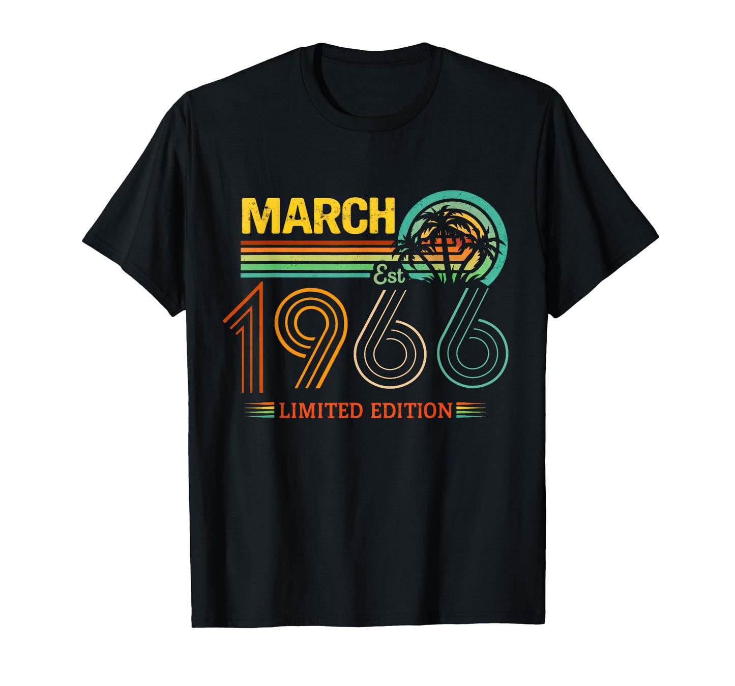 Retro March Birthday 1966 Limited Edition Vintage 60th T-Shirt