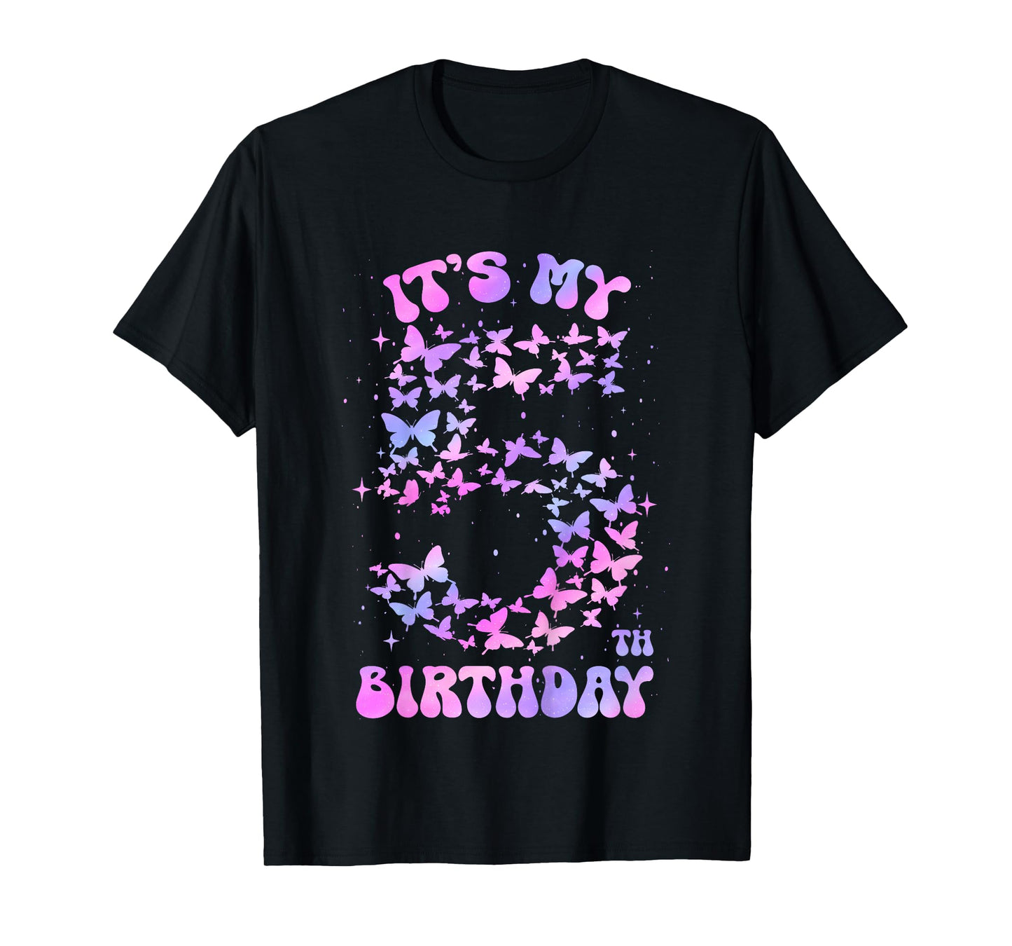 5 Year Old Birthday Girl Butterfly It's My 5th Birthday T-Shirt