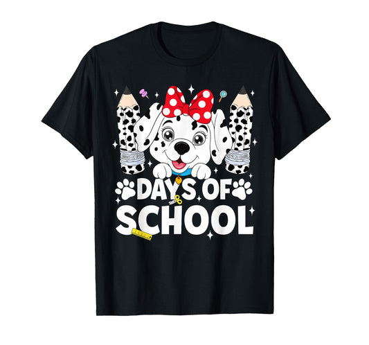 100 Days of School Dalmatian Dog Boy Kid 100th Day of School T-Shirt