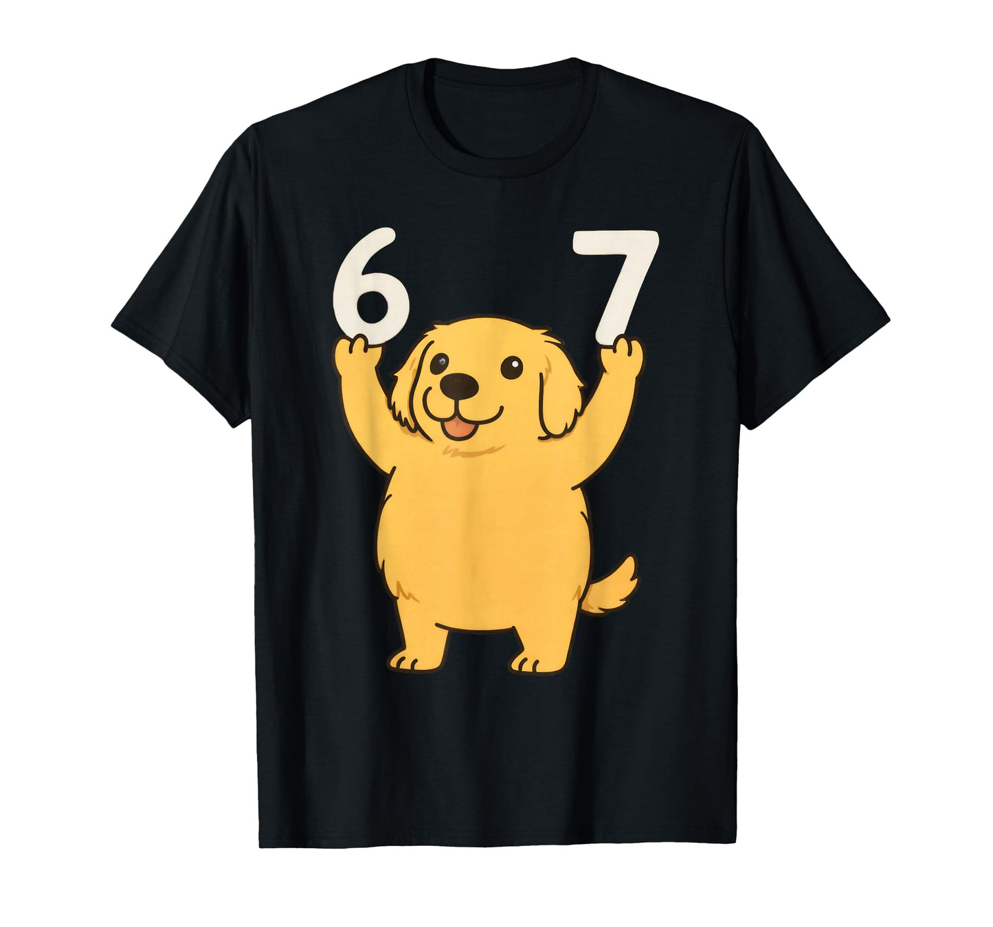 Golden Retriever Dog 67 Meme Six Seven Funny T-Shirt