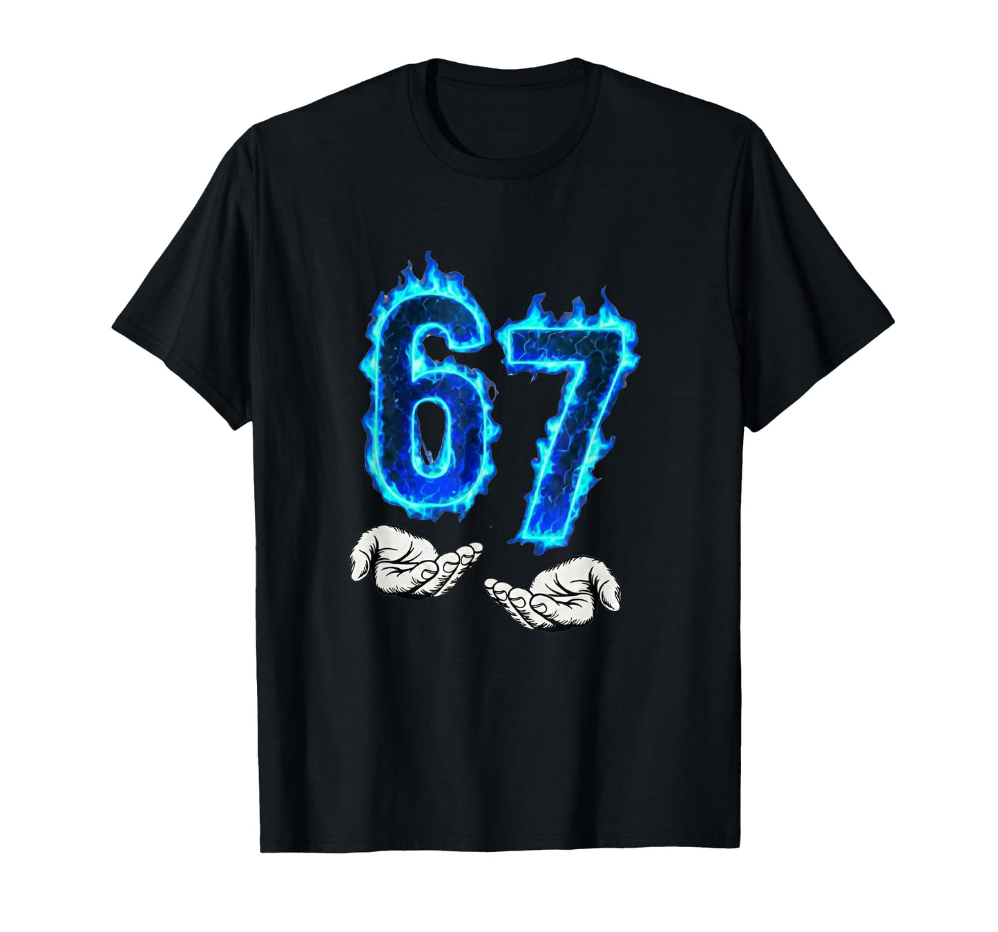 6 7 Meme Six Seven 67 Hands Meme Funny Men Girls Boys Kids T-Shirt