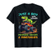 Just A Boy Who Loves Monster Trucks and Dinosaurs T-Rex T-Shirt