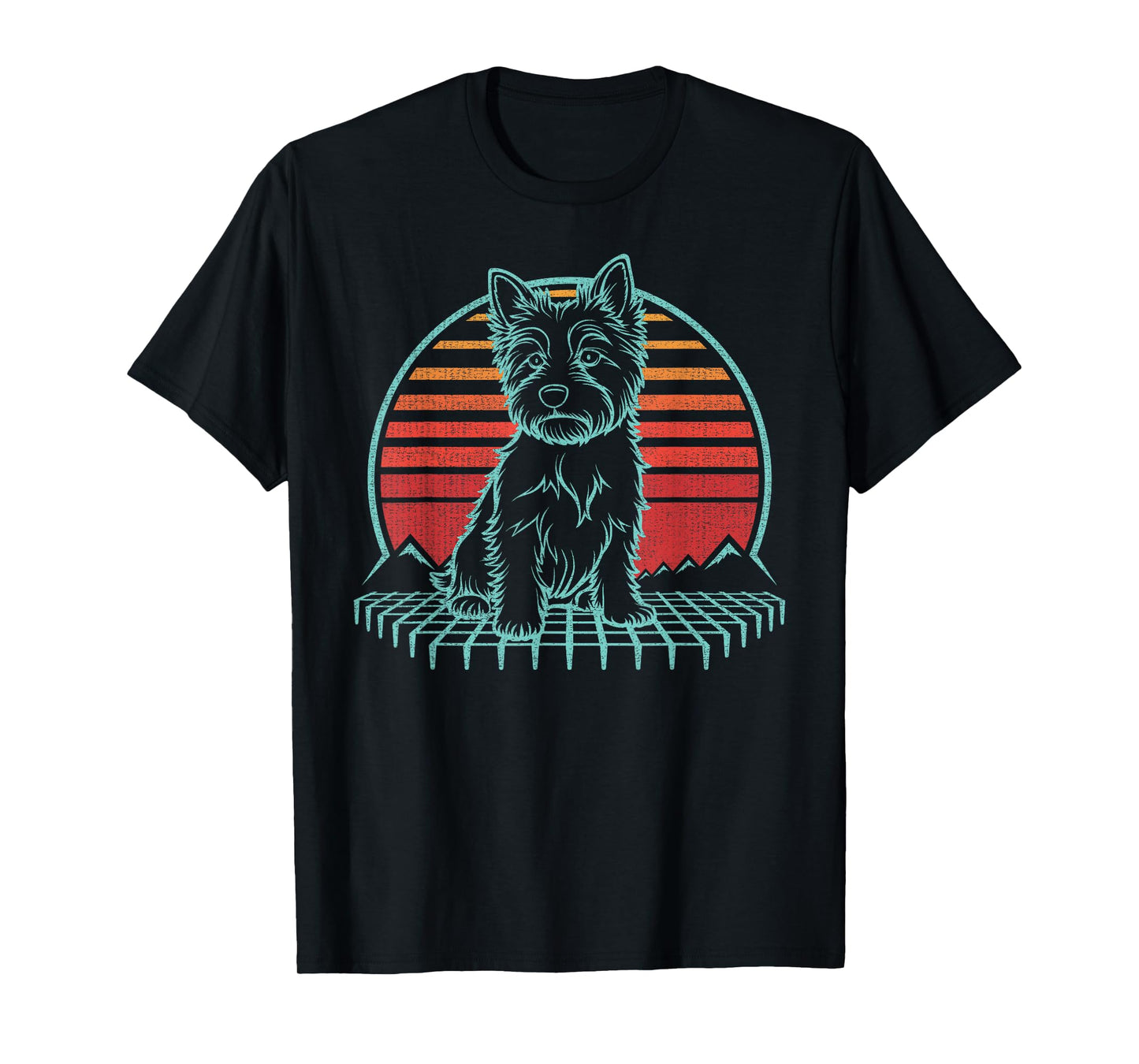 Cairn Terrier Lover Dog Owner Retro Vintage 80s T-Shirt