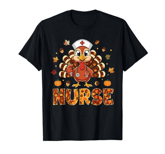 Thankful for My Patients Nurse Turkey Thanksgiving Women T-Shirt
