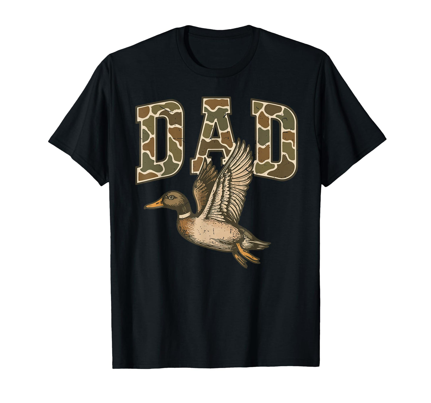 Men's Camo Dad Mallard Duck Hunting Camouflage Dog Hunting T-Shirt
