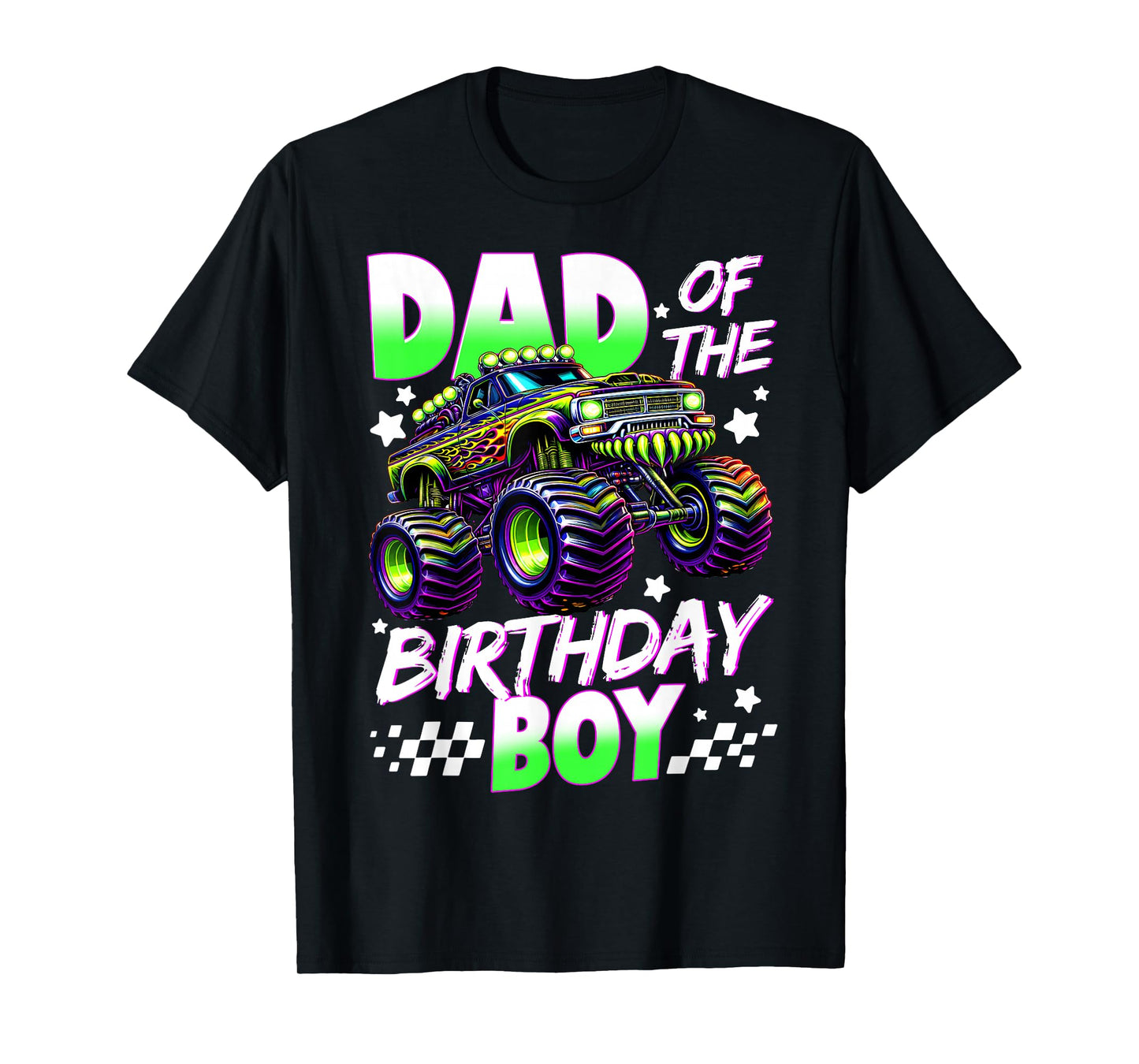 Dad of The Birthday Boy Monster Truck Family Matching Party T-Shirt